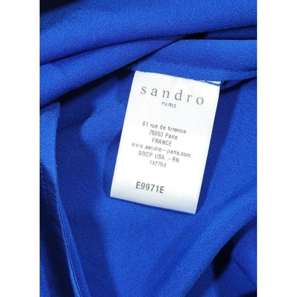 Sandro Paris Women's Sheer Sleeveless Top w/ Silk Cami - Blue - Sz 1 (US 4) - Picture 6 of 7